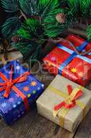 Boxes with gifts for Christmas