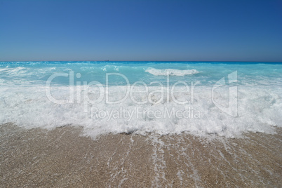 Turquoise waves of Lefkada, Greece