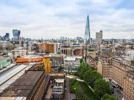 Aerial view of London HDR