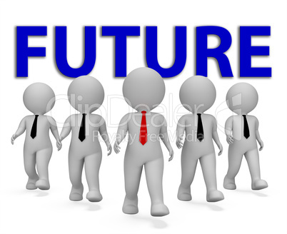 Future Businessmen Shows Forecasting Vision 3d Rendering