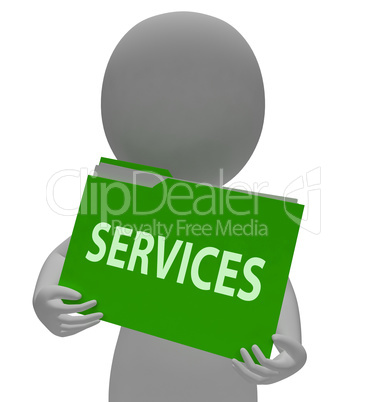 Services Folder Means Customer Service 3d Rendering