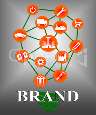 Brand Icons Indicates Company Identity And Branded