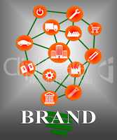 Brand Icons Indicates Company Identity And Branded