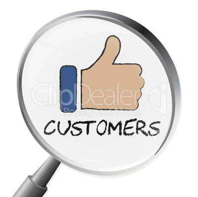 Customers Magnifier Means Consumers Purchaser 3d Illustration