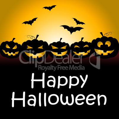 Happy Halloween Represents Trick Or Treat And Spooky
