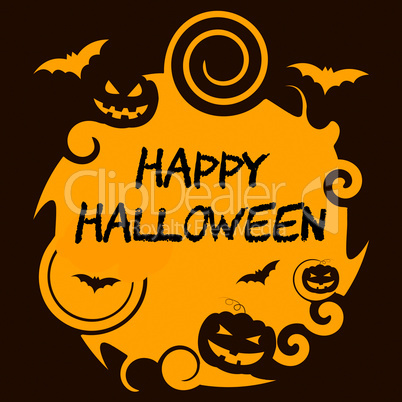 Happy Halloween Shows Trick Or Treat And Horror
