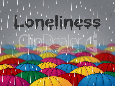 Loneliness Rain Shows Outcast Lonely And Rejected
