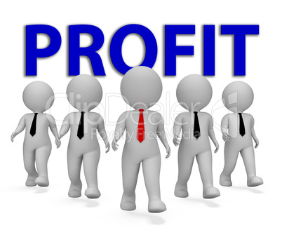 Profit Businessmen Shows Earnings Growth 3d Rendering