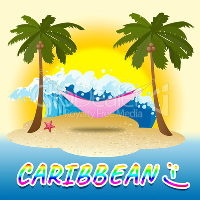 Caribbean Holiday Shows Tropical Vacation 3d Illustration