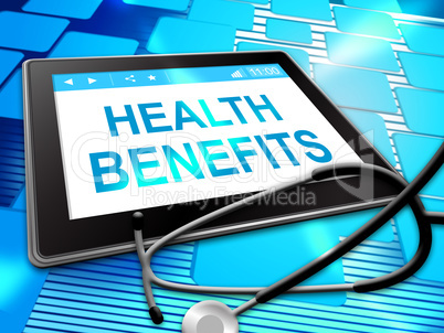 Health Benefits Represents Medical Perks 3d Illustration