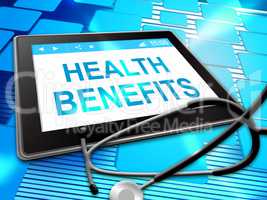Health Benefits Represents Medical Perks 3d Illustration