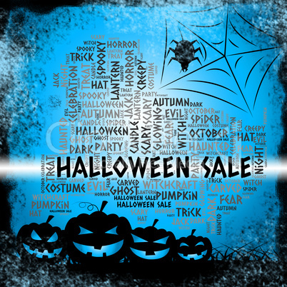 Halloween Sale Means Offer Reductions And Promotion