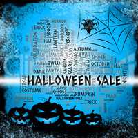 Halloween Sale Means Offer Reductions And Promotion