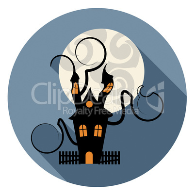 Haunted House Icon Indicates Trick Or Treat Spooky Home