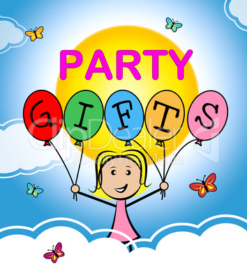 Party Gifts Represent Fun Package And Giftbox