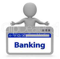 Banking Online Indicates Web Finance 3d Rendering