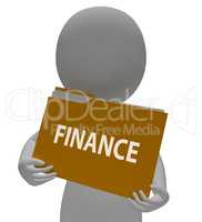 Finance Folder Represents Financial Investment 3d Rendering