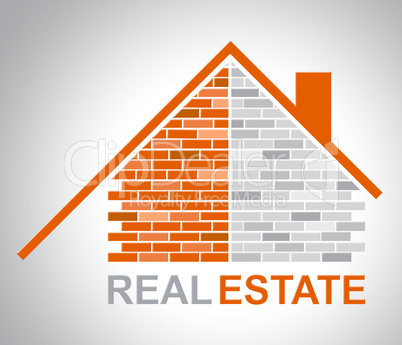 Real Estate House Indicates Property For Sale