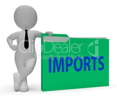 Imports Folder Represents Business Freight 3d Rendering