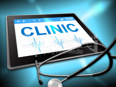 Clinic Tablet Means Medicine Online 3d Ilustration