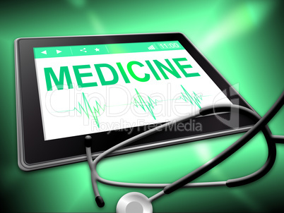 Medicine Tablet Indicates Medication Online 3d Illustration