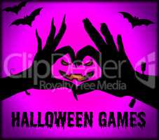 Halloween Games Means Trick Or Treat And Entertainment