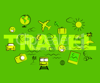 Travel Icons Represent Exploring Voyage Tours And Journeys