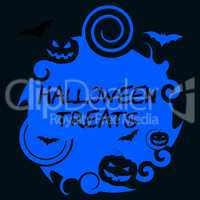 Halloween Treats Means Spooky Sweets Or Candies