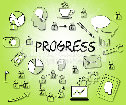 Progress Icons Show Betterment Headway And Advancement