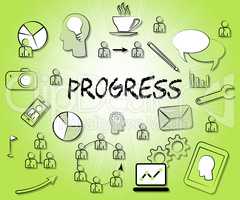Progress Icons Show Betterment Headway And Advancement