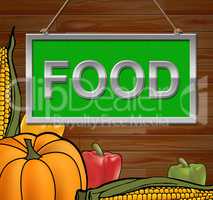 Food Sign Indicates Restaurant Cuisine 3d Illustration