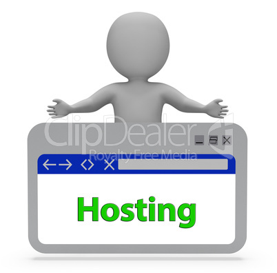Hosting Webpage Means Internet Website 3d Rendering