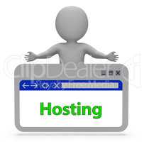 Hosting Webpage Means Internet Website 3d Rendering