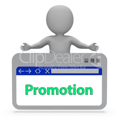 Promotion Webpage Represents Online Sale 3d Rendering