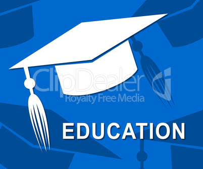 Education Mortarboard Means Graduate Learning And Studying