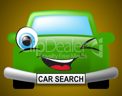 Car Search Indicates Vehicle Research And Comparison