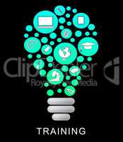 Training Lightbulb Indicates Learning Skills And Coaching