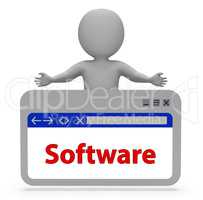 Software Webpage Represents Browsing Programs 3d Rendering