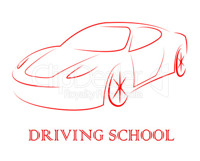 Driving School Indicates Learning To Drive A Car