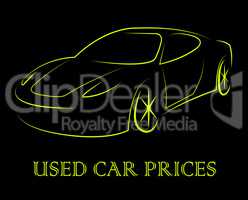 Used Car Prices Shows Second Hand Auto Values
