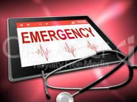 Emergency Tablet Indicates First Aid 3d Illustration