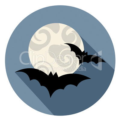 Halloween Bats Icon Means Spooky Horror Symbol