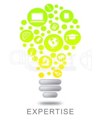 Expertise Lightbulb Indicates Proficient Skills And Experience