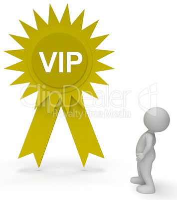 Vip Rosette Represents Very Important Person 3d Rendering