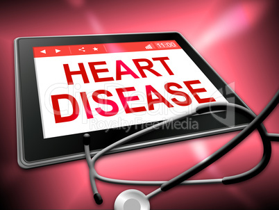Heart Disease Tablet Indicates Online Cardio 3d Illustration