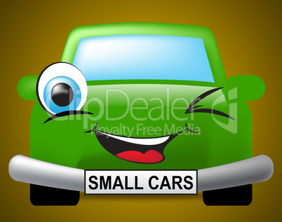Small Cars Shows Compact Automobile Or Vehicle