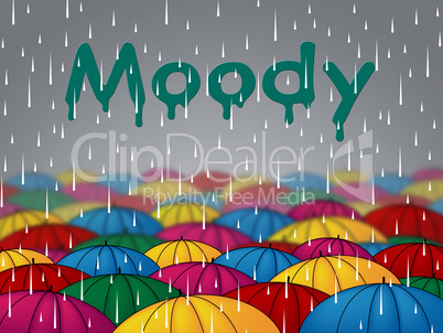 Moody Rain Indicates Bad Mood And Sulky