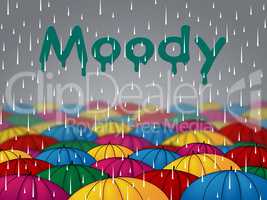 Moody Rain Indicates Bad Mood And Sulky