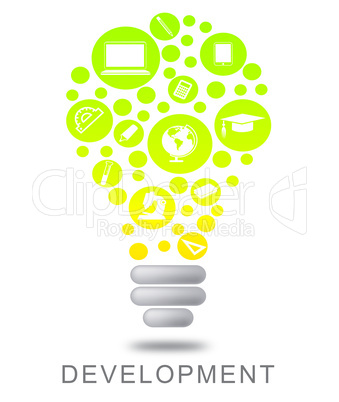 Development Lightbulb Means Growth Progress And Evolution