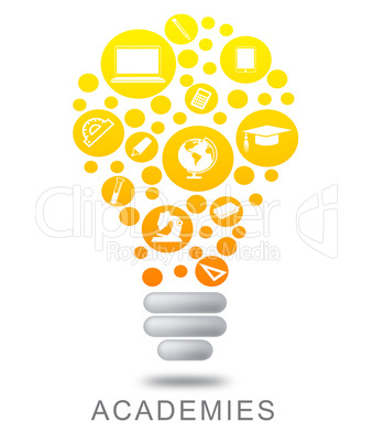 Academies Lightbulb Represents Colleges Institutes And Schools